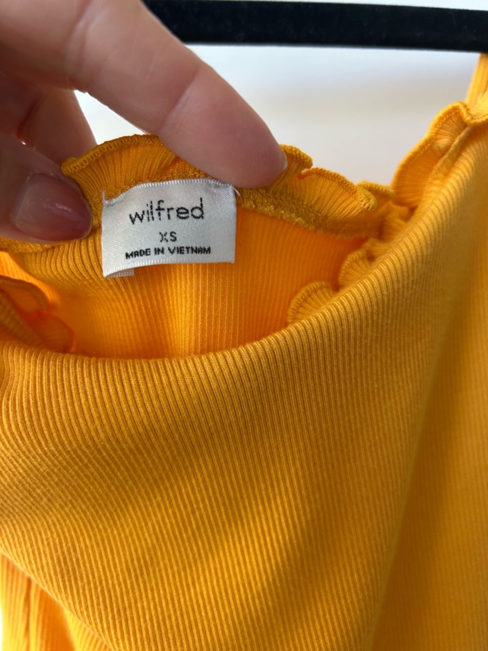 Wilfred Golden Yellow Ribbed Ruffle-Edge Bodysuit - Picture 4 of 9